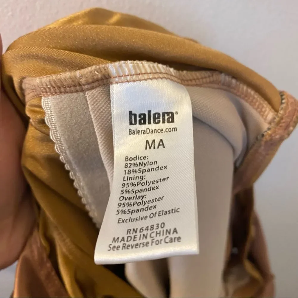 WEISSMAN Balera Elite Dance silky Charmeuse Mock Neck slip Dress D13067 MA adult